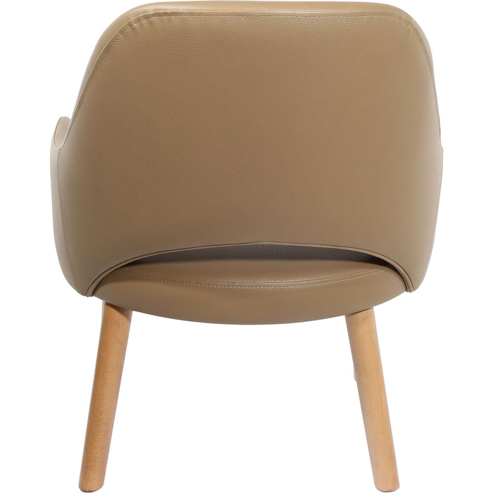 Durafurn BonBon Armchair - Trojan Oak Legs/Taupe Vinyl Shell