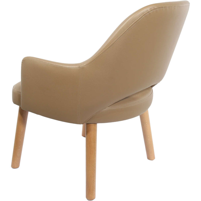 Durafurn BonBon Armchair - Trojan Oak Legs/Taupe Vinyl Shell