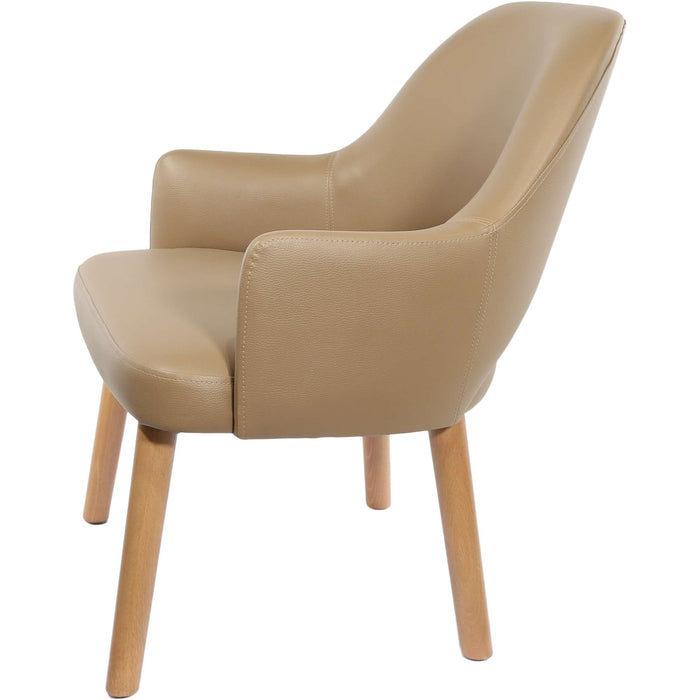 Durafurn BonBon Armchair - Trojan Oak Legs/Taupe Vinyl Shell