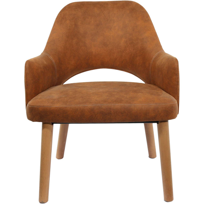 Durafurn BonBon Armchair - Trojan Oak Legs/Tan Fabric Shell