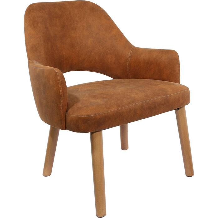 Durafurn BonBon Armchair - Trojan Oak Legs/Tan Fabric Shell