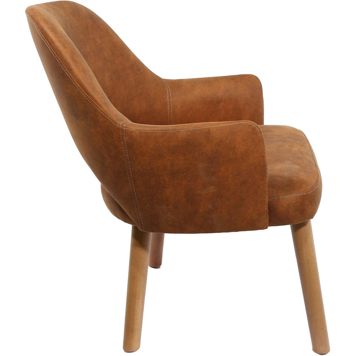 Durafurn BonBon Armchair - Trojan Oak Legs/Tan Fabric Shell