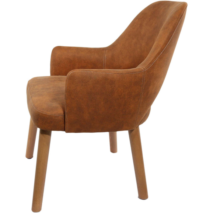 Durafurn BonBon Armchair - Trojan Oak Legs/Tan Fabric Shell