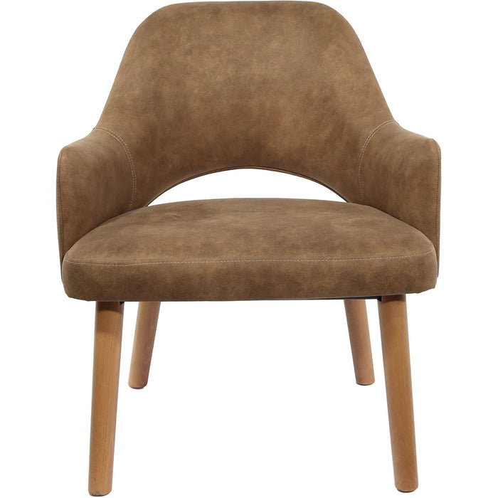 Durafurn BonBon Armchair - Trojan Oak Legs/Mocha Fabric Shell