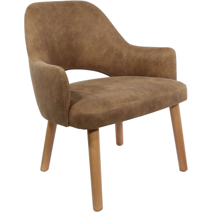 Durafurn BonBon Armchair - Trojan Oak Legs/Mocha Fabric Shell