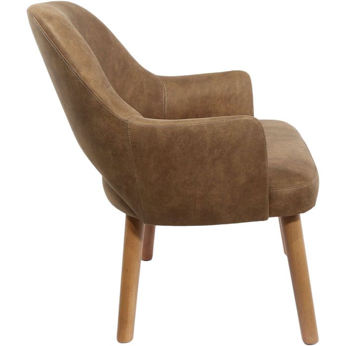 Durafurn BonBon Armchair - Trojan Oak Legs/Mocha Fabric Shell