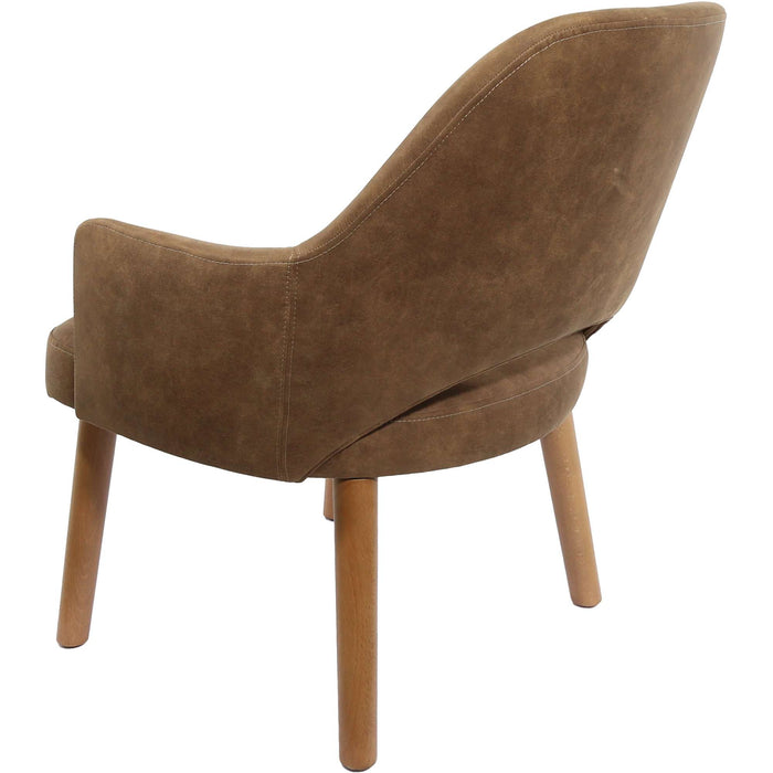 Durafurn BonBon Armchair - Trojan Oak Legs/Mocha Fabric Shell