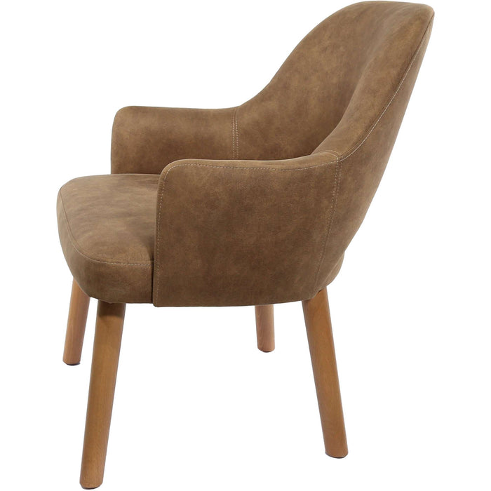 Durafurn BonBon Armchair - Trojan Oak Legs/Mocha Fabric Shell