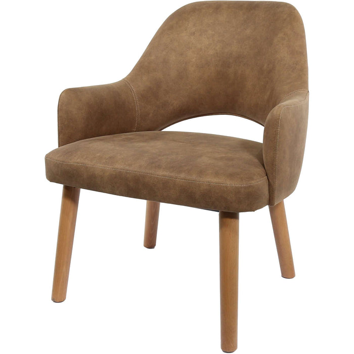 Durafurn BonBon Armchair - Trojan Oak Legs/Mocha Fabric Shell