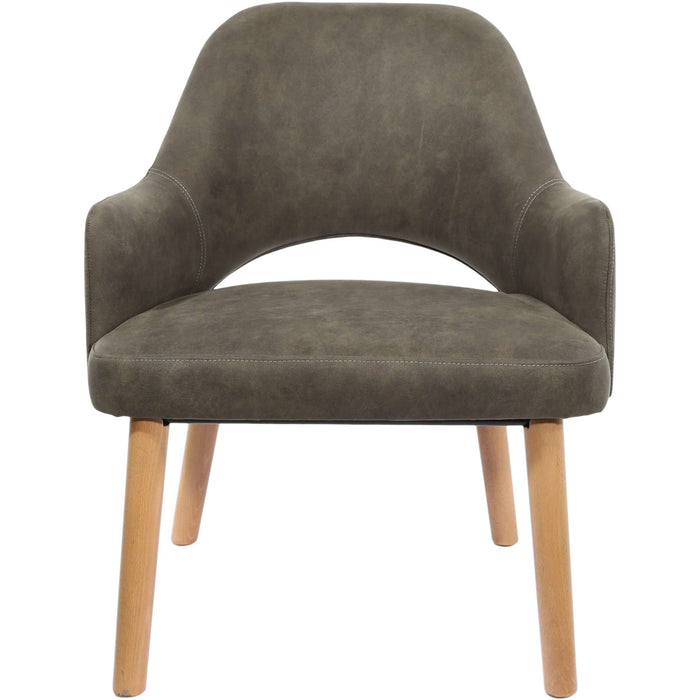 Durafurn BonBon Armchair - Trojan Oak Legs/Charcoal Fabric Shell