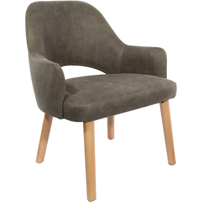 Durafurn BonBon Armchair - Trojan Oak Legs/Charcoal Fabric Shell