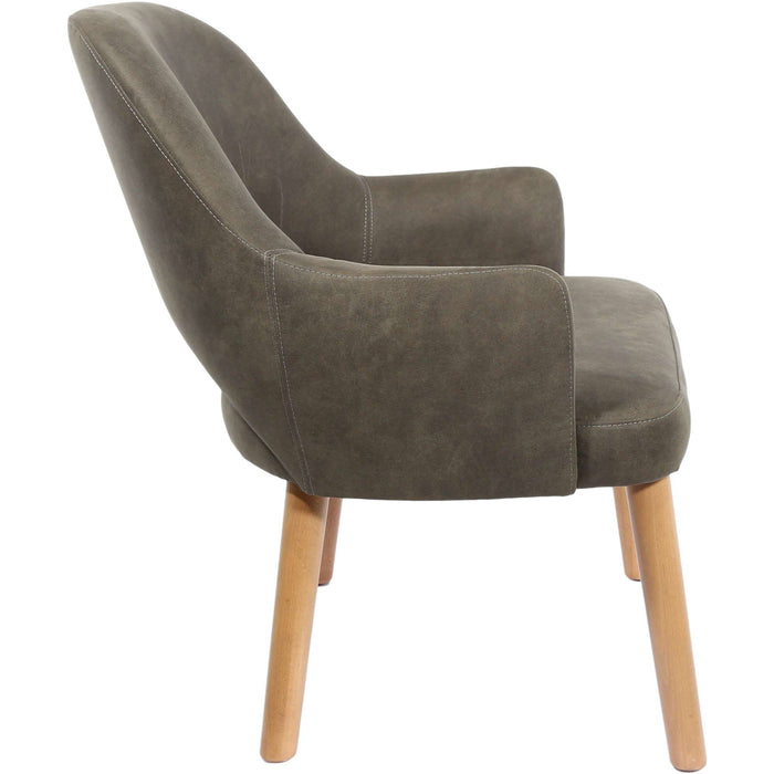 Durafurn BonBon Armchair - Trojan Oak Legs/Charcoal Fabric Shell