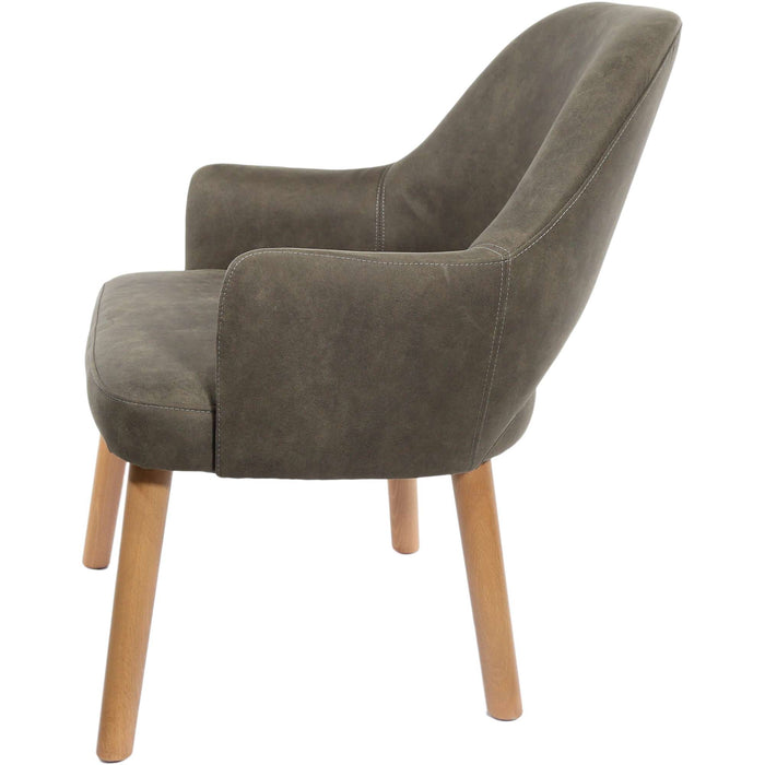Durafurn BonBon Armchair - Trojan Oak Legs/Charcoal Fabric Shell