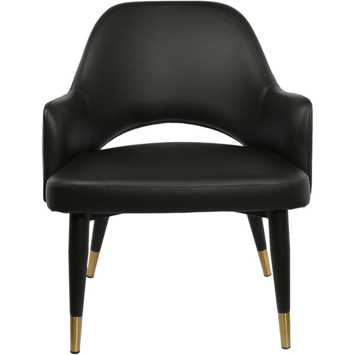 Durafurn BonBon Armchair - Metal Black with Brass tips/Black Vinyl Shell