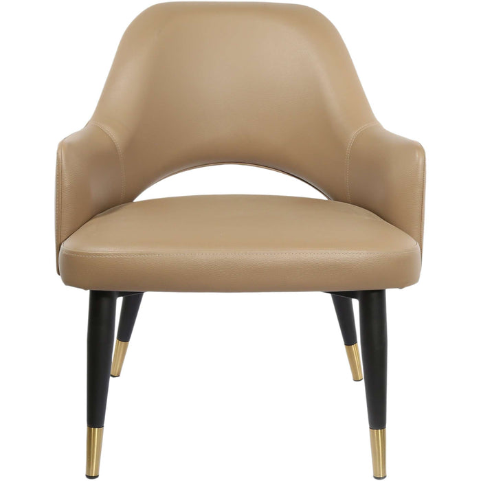 Durafurn BonBon Armchair - Metal Black with Brass tips/Taupe Vinyl Shell