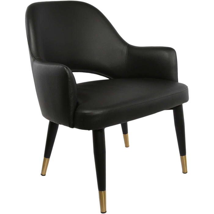 Durafurn BonBon Armchair - Metal Black with Brass tips/Black Vinyl Shell