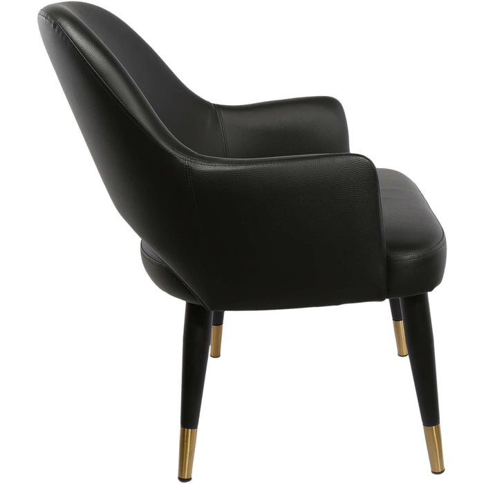 Durafurn BonBon Armchair - Metal Black with Brass tips/Black Vinyl Shell