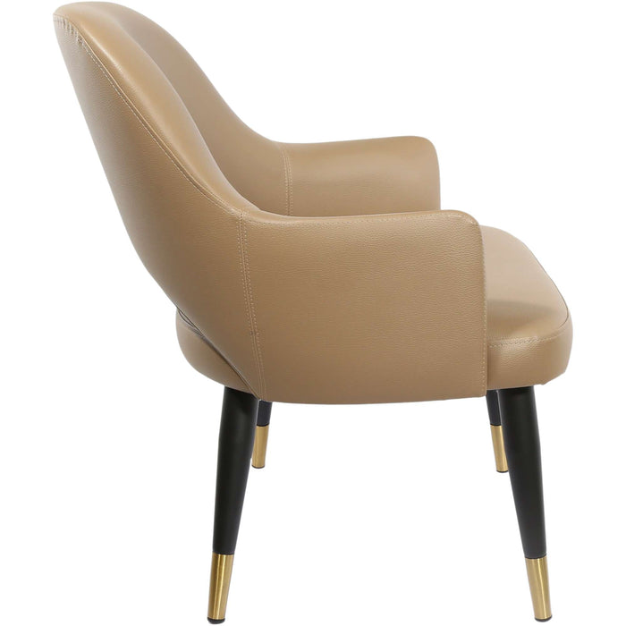 Durafurn BonBon Armchair - Metal Black with Brass tips/Taupe Vinyl Shell