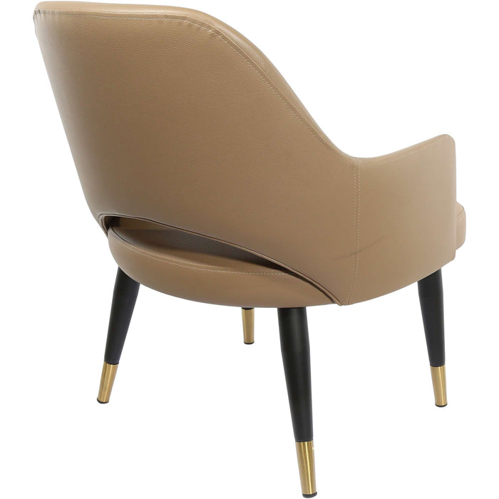 Durafurn BonBon Armchair - Metal Black with Brass tips/Taupe Vinyl Shell