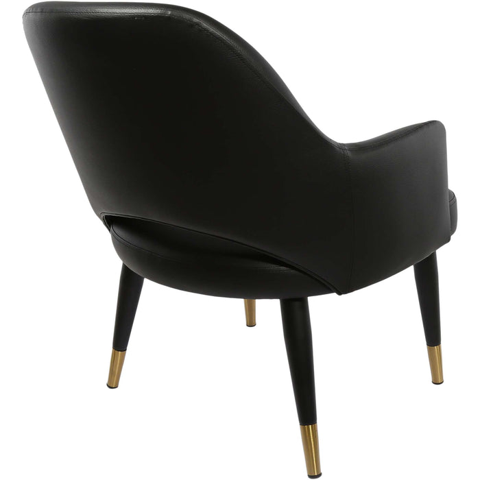 Durafurn BonBon Armchair - Metal Black with Brass tips/Black Vinyl Shell