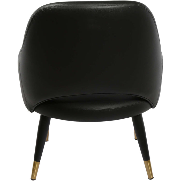 Durafurn BonBon Armchair - Metal Black with Brass tips/Black Vinyl Shell