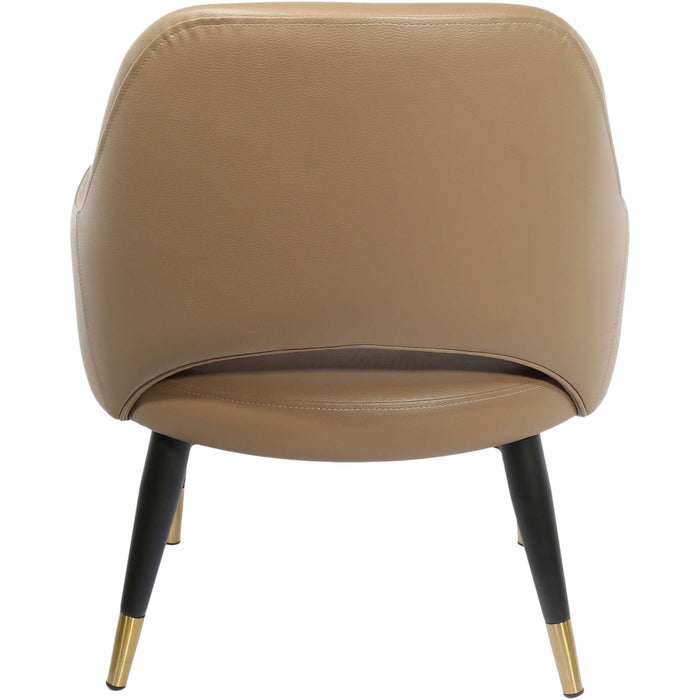 Durafurn BonBon Armchair - Metal Black with Brass tips/Taupe Vinyl Shell