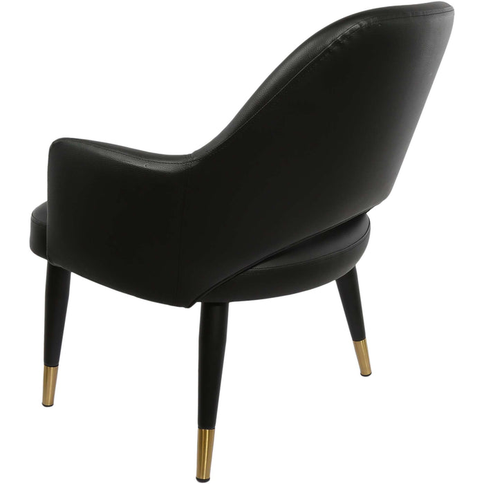 Durafurn BonBon Armchair - Metal Black with Brass tips/Black Vinyl Shell