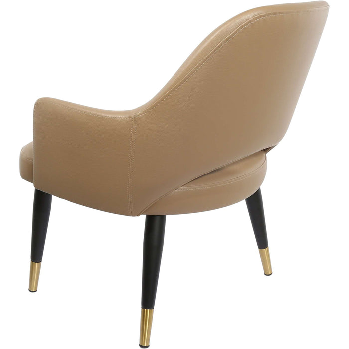 Durafurn BonBon Armchair - Metal Black with Brass tips/Taupe Vinyl Shell