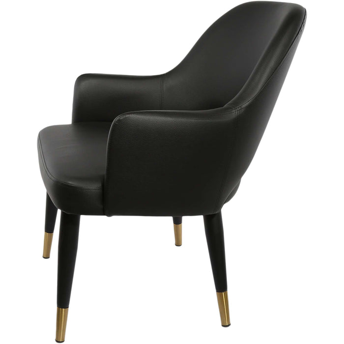 Durafurn BonBon Armchair - Metal Black with Brass tips/Black Vinyl Shell