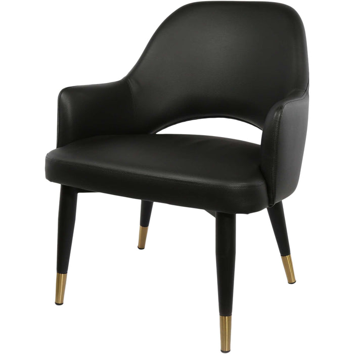 Durafurn BonBon Armchair - Metal Black with Brass tips/Black Vinyl Shell