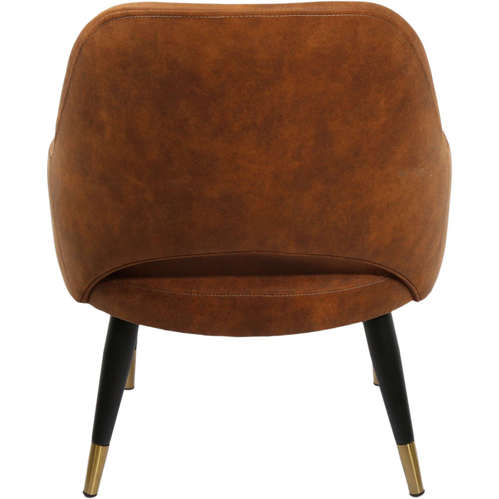 Durafurn BonBon Armchair - Metal Black with Brass tips/Tan Fabric Shell