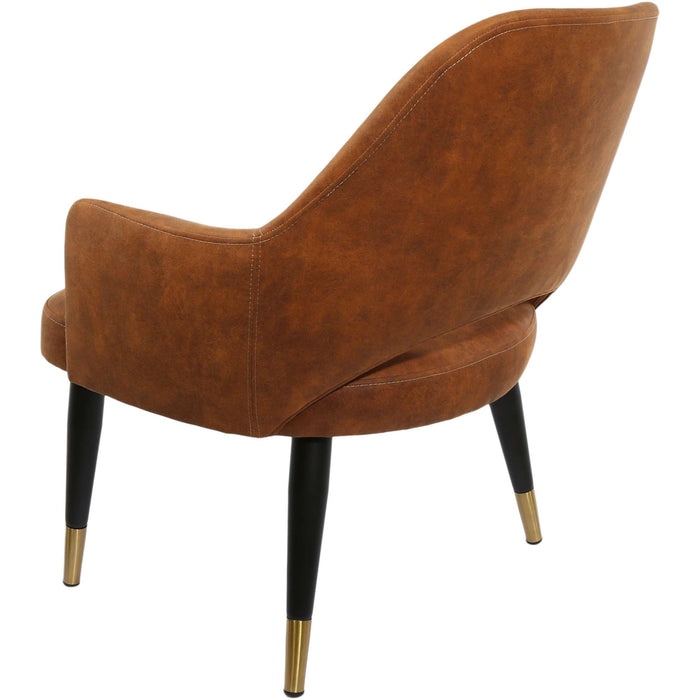 Durafurn BonBon Armchair - Metal Black with Brass tips/Tan Fabric Shell