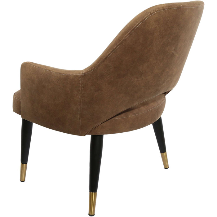 Durafurn BonBon Armchair - Metal Black with Brass tips/Mocha Fabric Shell