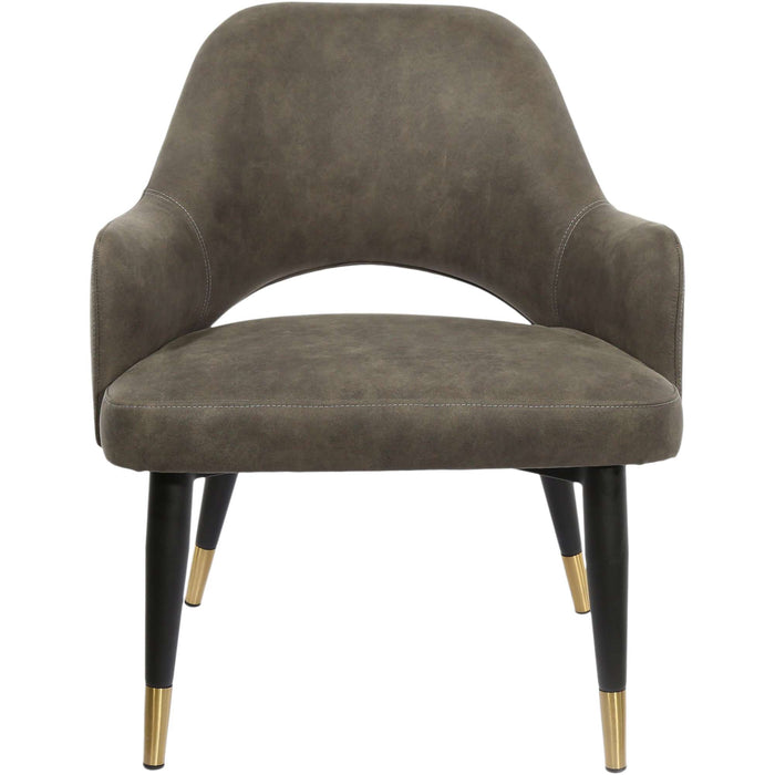 Durafurn BonBon Armchair - Metal Black with Brass tips/Charcoal Fabric Shell