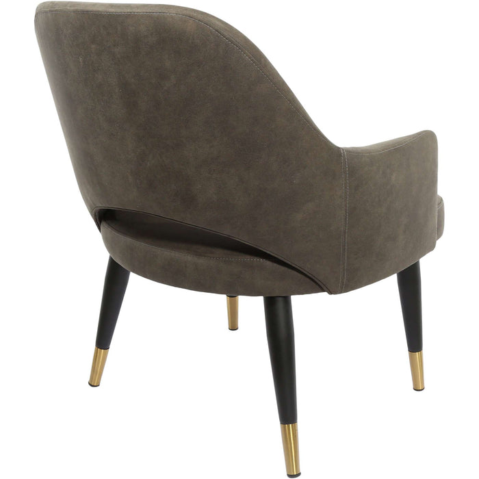 Durafurn BonBon Armchair - Metal Black with Brass tips/Charcoal Fabric Shell