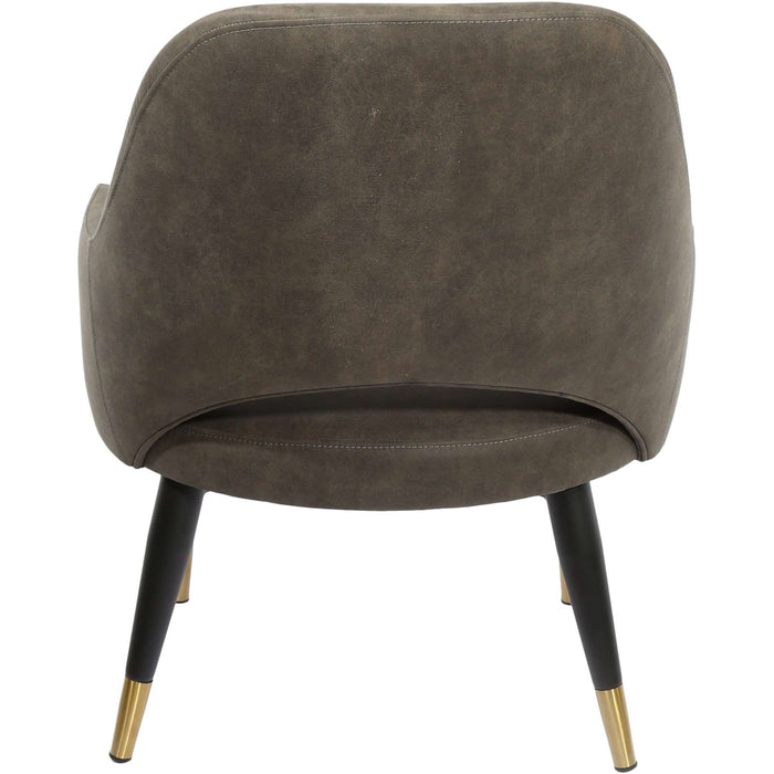 Durafurn BonBon Armchair - Metal Black with Brass tips/Charcoal Fabric Shell