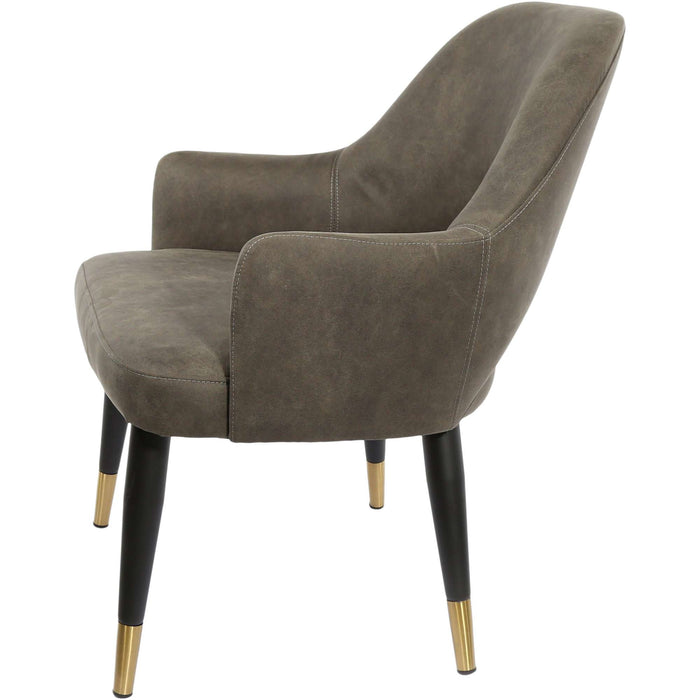 Durafurn BonBon Armchair - Metal Black with Brass tips/Charcoal Fabric Shell