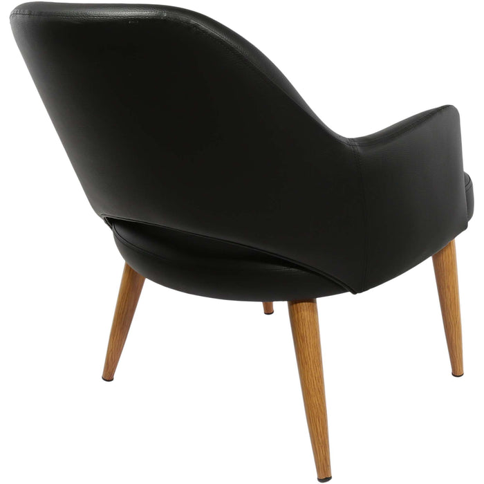 Durafurn BonBon Armchair - Metal Timber Image Natural Oak /Black Vinyl Shell