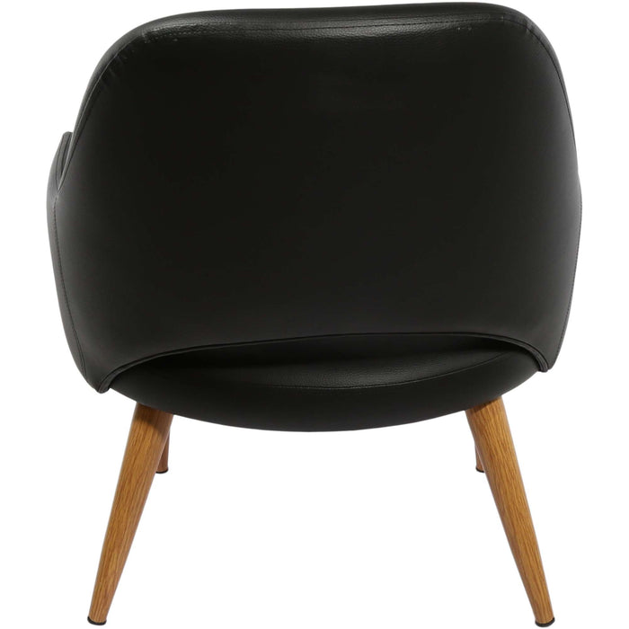 Durafurn BonBon Armchair - Metal Timber Image Natural Oak /Black Vinyl Shell