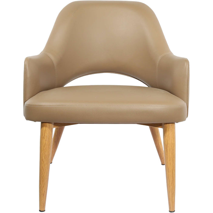 Durafurn BonBon Armchair - Metal Timber Image Natural Oak /Taupe Vinyl Shell