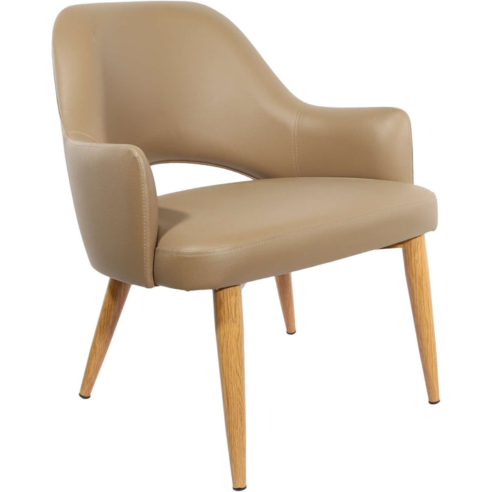 Durafurn BonBon Armchair - Metal Timber Image Natural Oak /Taupe Vinyl Shell