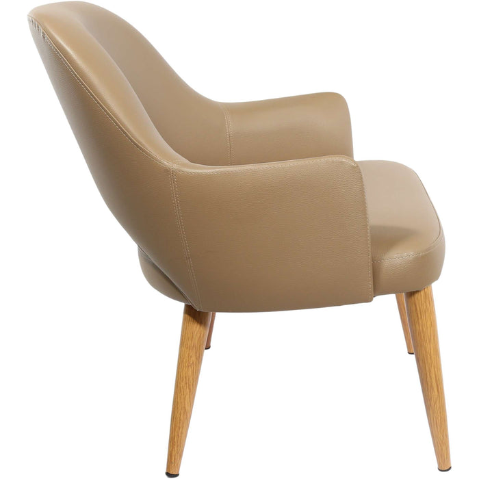 Durafurn BonBon Armchair - Metal Timber Image Natural Oak /Taupe Vinyl Shell