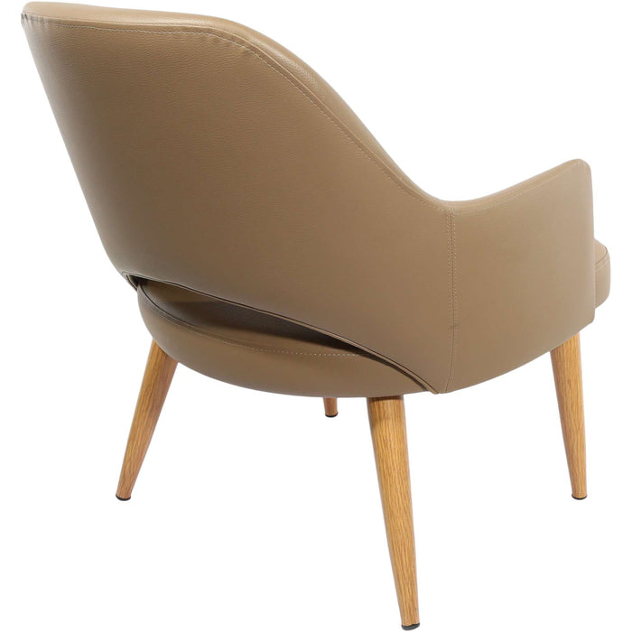 Durafurn BonBon Armchair - Metal Timber Image Natural Oak /Taupe Vinyl Shell