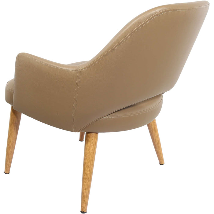Durafurn BonBon Armchair - Metal Timber Image Natural Oak /Taupe Vinyl Shell