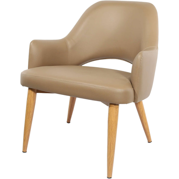 Durafurn BonBon Armchair - Metal Timber Image Natural Oak /Taupe Vinyl Shell