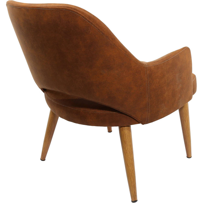 Durafurn BonBon Armchair - Metal Timber Image Natural Oak /Tan Fabric Shell