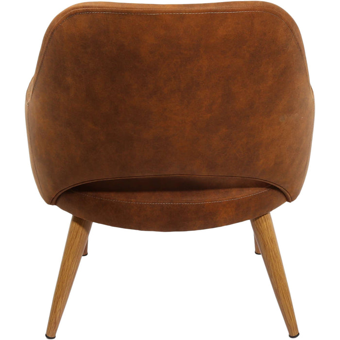 Durafurn BonBon Armchair - Metal Timber Image Natural Oak /Tan Fabric Shell