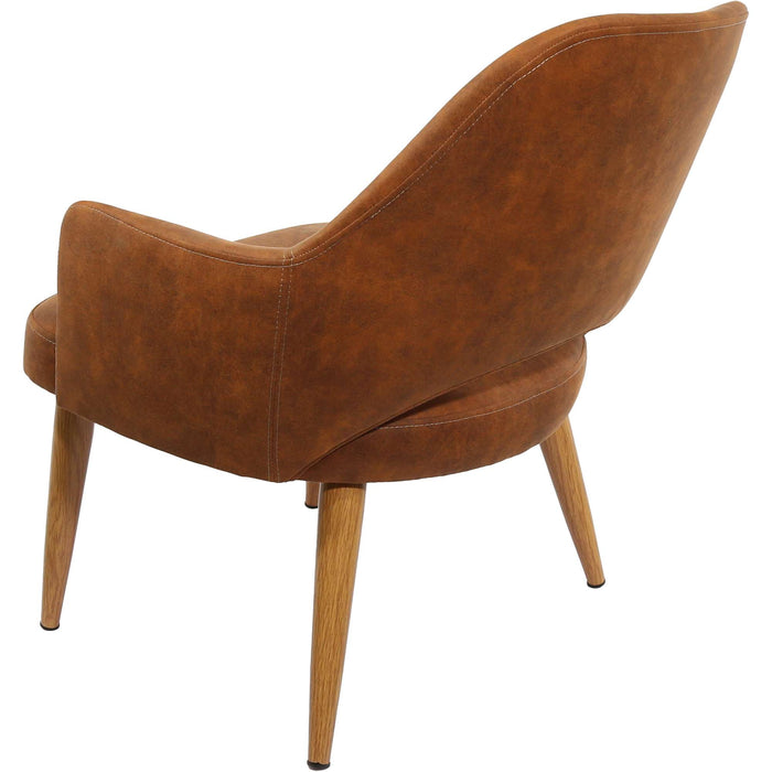 Durafurn BonBon Armchair - Metal Timber Image Natural Oak /Tan Fabric Shell