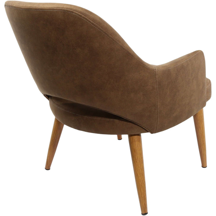 Durafurn BonBon Armchair - Metal Timber Image Natural Oak /Mocha Fabric Shell