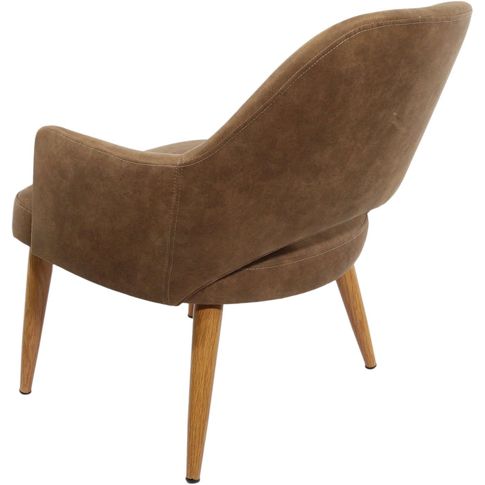 Durafurn BonBon Armchair - Metal Timber Image Natural Oak /Mocha Fabric Shell